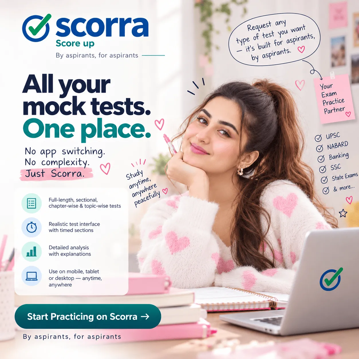 Scorra supports all types of Practice Tests 🎉🥳
